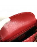 CHRISTIAN DIOR Small Lady Dior Handbag with ABC Shoulder Strap in Red Cannage Lambskin – GHW