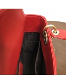 CHRISTIAN DIOR Small Lady Dior Handbag with ABC Shoulder Strap in Red Cannage Lambskin – GHW