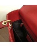 CHRISTIAN DIOR Small Lady Dior Handbag with ABC Shoulder Strap in Red Cannage Lambskin – GHW