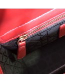 CHRISTIAN DIOR Small Lady Dior Handbag with ABC Shoulder Strap in Red Cannage Lambskin – GHW