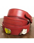 CHRISTIAN DIOR Small Lady Dior Handbag with ABC Shoulder Strap in Red Cannage Lambskin – GHW