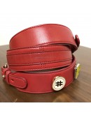 CHRISTIAN DIOR Small Lady Dior Handbag with ABC Shoulder Strap in Red Cannage Lambskin – GHW