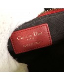 CHRISTIAN DIOR Small Lady Dior Handbag with ABC Shoulder Strap in Red Cannage Lambskin – GHW