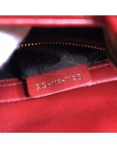 CHRISTIAN DIOR Small Lady Dior Handbag with ABC Shoulder Strap in Red Cannage Lambskin – GHW