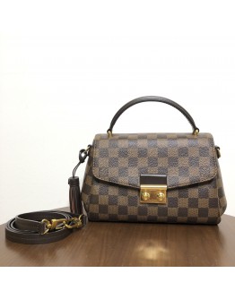 LOUIS VUITTON Damier Ebene Croisette Handbag with Shoulder Strap – GHW (Year 2018)