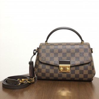 LOUIS VUITTON Damier Ebene Croisette Handbag with Shoulder Strap – GHW (Year 2018)