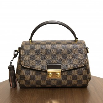 LOUIS VUITTON Damier Ebene Croisette Handbag with Shoulder Strap – GHW (Year 2018)