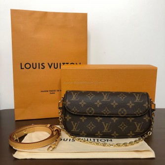 LOUIS VUITTON Monogram Wallet on Chain (WOC) Ivy Bag with Shoulder Strap & Chain – GHW (Microchip – June 2025)