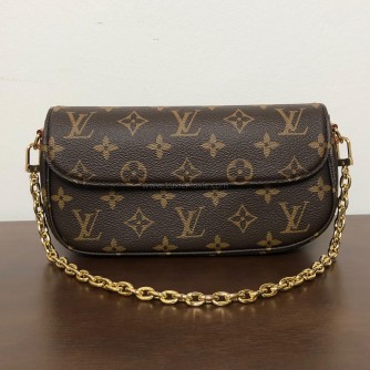 LOUIS VUITTON Monogram Wallet on Chain (WOC) Ivy Bag with Shoulder Strap & Chain – GHW (Microchip – June 2025)