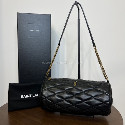 YVES SAINT LAURENT Monogram Small Sade Tube Bag in Black Lambskin – SHW (Year 2022)