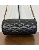 YVES SAINT LAURENT Monogram Small Sade Tube Bag in Black Lambskin – SHW (Year 2022)