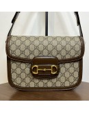 GUCCI Brown GG Supreme Horsebit 1955 Medium Shoulder Bag – GHW