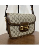 GUCCI Brown GG Supreme Horsebit 1955 Medium Shoulder Bag – GHW