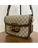 GUCCI Brown GG Supreme Horsebit 1955 Medium Shoulder Bag – GHW