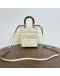 FENDI Mini Sunshine Shopper Mini Bag in Off White Calfskin with Shoulder Strap – GHW