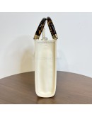 FENDI Mini Sunshine Shopper Mini Bag in Off White Calfskin with Shoulder Strap – GHW
