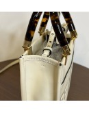 FENDI Mini Sunshine Shopper Mini Bag in Off White Calfskin with Shoulder Strap – GHW