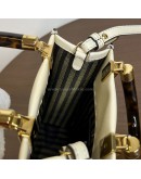 FENDI Mini Sunshine Shopper Mini Bag in Off White Calfskin with Shoulder Strap – GHW