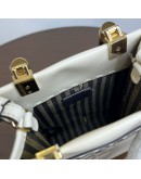 FENDI Mini Sunshine Shopper Mini Bag in Off White Calfskin with Shoulder Strap – GHW