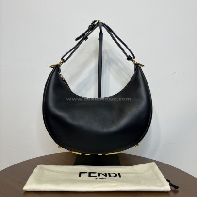FENDI Fendigraphy Small Hobo Bag in Black Calfskin – GHW