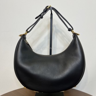 FENDI Fendigraphy Small Hobo Bag in Black Calfskin – GHW