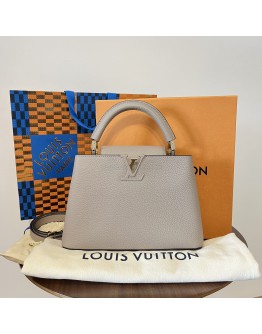 LOUIS VUITTON Capucines BB Taurillon Leather in Galet – GHW (Microchip – May 2023)