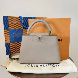 LOUIS VUITTON Capucines BB Taurillon Leather in Galet – GHW (Microchip – May 2023)