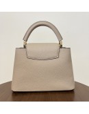 LOUIS VUITTON Capucines BB Taurillon Leather in Galet – GHW (Microchip – May 2023)