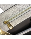 LOUIS VUITTON Capucines BB Taurillon Leather in Galet – GHW (Microchip – May 2023)
