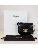 CELINE Besace Clea Triomphe Crossbody Bag in Black Shiny Calfskin – GHW