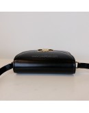 CELINE Besace Clea Triomphe Crossbody Bag in Black Shiny Calfskin – GHW