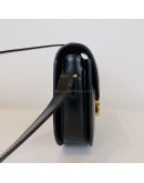 CELINE Besace Clea Triomphe Crossbody Bag in Black Shiny Calfskin – GHW