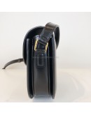 CELINE Besace Clea Triomphe Crossbody Bag in Black Shiny Calfskin – GHW