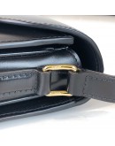 CELINE Besace Clea Triomphe Crossbody Bag in Black Shiny Calfskin – GHW