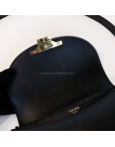 CELINE Besace Clea Triomphe Crossbody Bag in Black Shiny Calfskin – GHW
