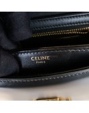 CELINE Besace Clea Triomphe Crossbody Bag in Black Shiny Calfskin – GHW