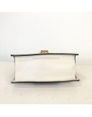 GUCCI Sylvie Mini Top Handle Bag in Off White Calfskin with Twisted Web Strap & Leather Strap – GHW