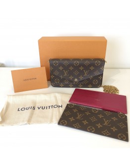 LOUIS VUITTON Monogram Pochette Felicie Clutch/Crossbody Bag - GHW (Microchip – Year 2023)