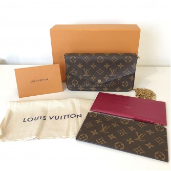 LOUIS VUITTON Monogram Pochette Felicie Clutch/Crossbody Bag - GHW (Microchip – Year 2023)