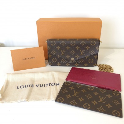 LOUIS VUITTON Monogram Pochette Felicie Clutch/Crossbody Bag - GHW (Microchip – Year 2023)