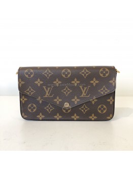LOUIS VUITTON Monogram Pochette Felicie Clutch/Crossbody Bag - GHW (Microchip – Year 2023)