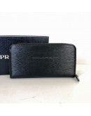 PRADA 1ML506 Nero Black Vitello Move Leather Long Zipped Wallet – GHW