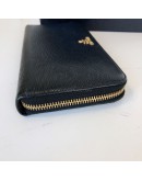 PRADA 1ML506 Nero Black Vitello Move Leather Long Zipped Wallet – GHW
