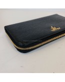 PRADA 1ML506 Nero Black Vitello Move Leather Long Zipped Wallet – GHW