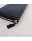 PRADA 1ML506 Nero Black Vitello Move Leather Long Zipped Wallet – GHW