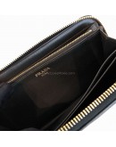 PRADA 1ML506 Nero Black Vitello Move Leather Long Zipped Wallet – GHW