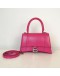 BALENCIAGA Small Hourglass Handbag in Pink Shiny Box Calfskin – SHW (Receipt Year 2019)