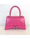 BALENCIAGA Small Hourglass Handbag in Pink Shiny Box Calfskin – SHW (Receipt Year 2019)