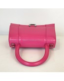 BALENCIAGA Small Hourglass Handbag in Pink Shiny Box Calfskin – SHW (Receipt Year 2019)