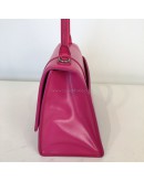 BALENCIAGA Small Hourglass Handbag in Pink Shiny Box Calfskin – SHW (Receipt Year 2019)